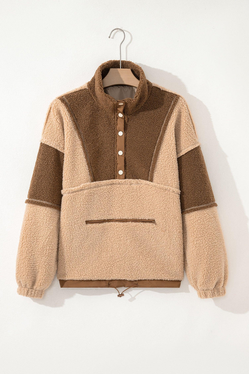 Color block sherpa half-button sweatshirt – view 8