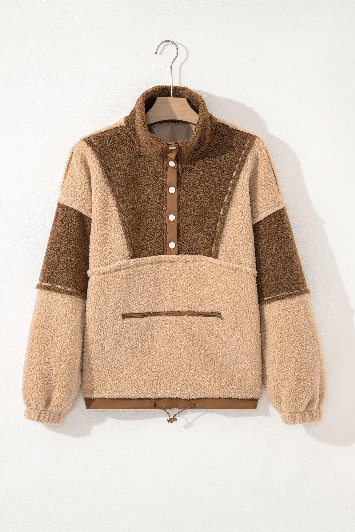 Color block sherpa half-button sweatshirt – view 8