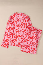Bow print button-up pajama set – view 4