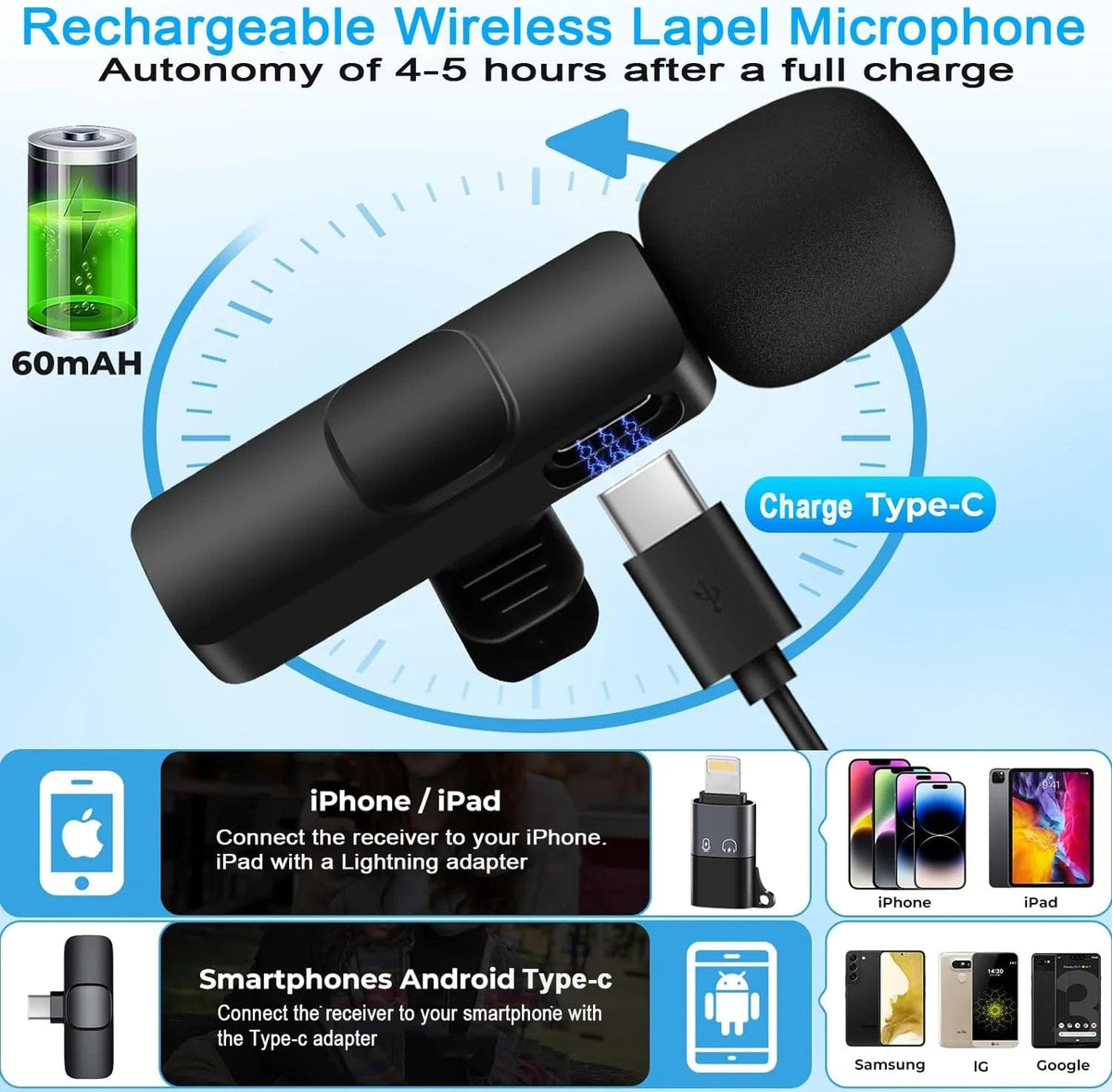 Dual wireless lavalier microphones – view 3