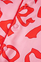 Bow print button-up pajama set – view 7