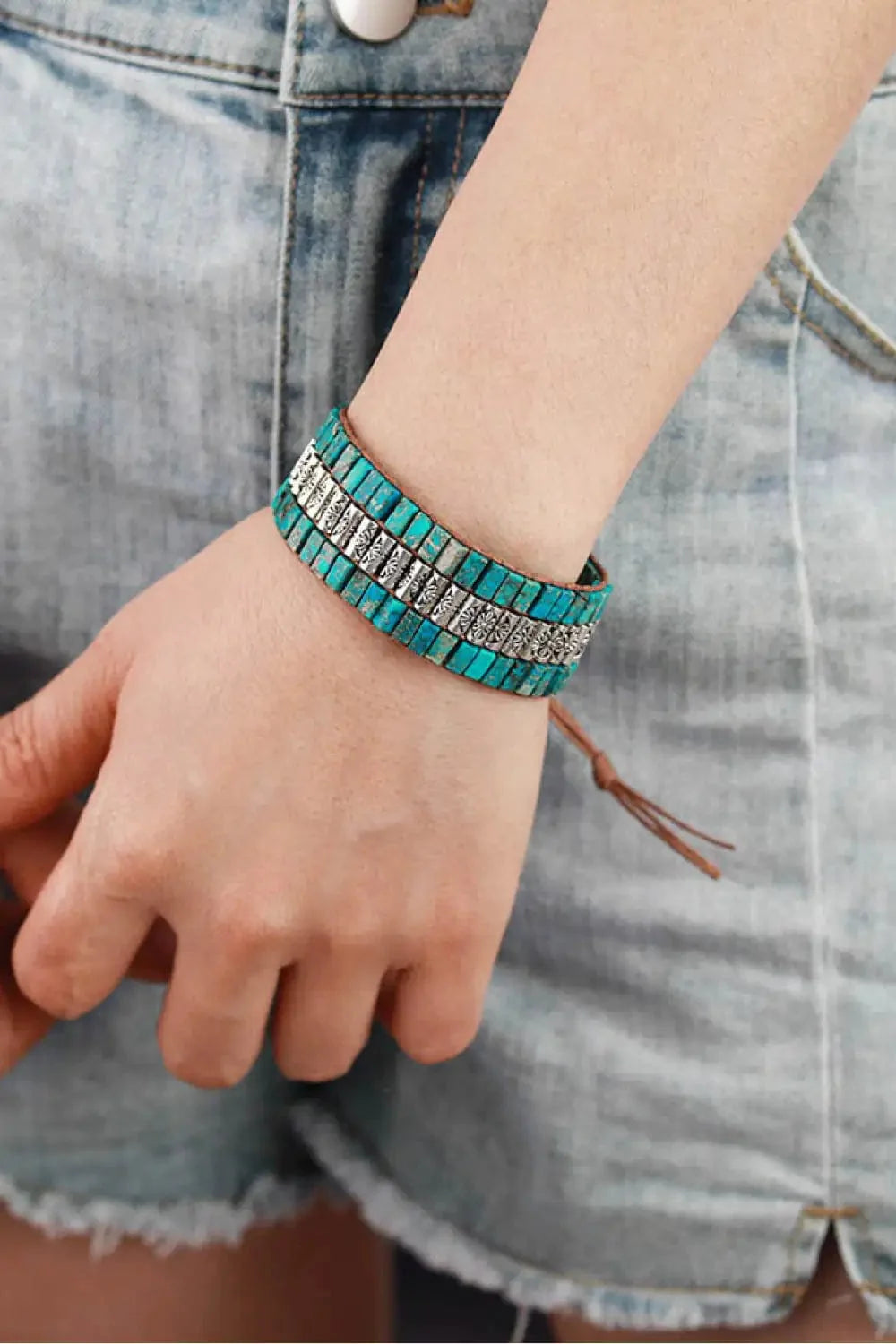Triple-layer natural stone bracelet – view 9