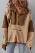 Color block sherpa half-button sweatshirt – view 1