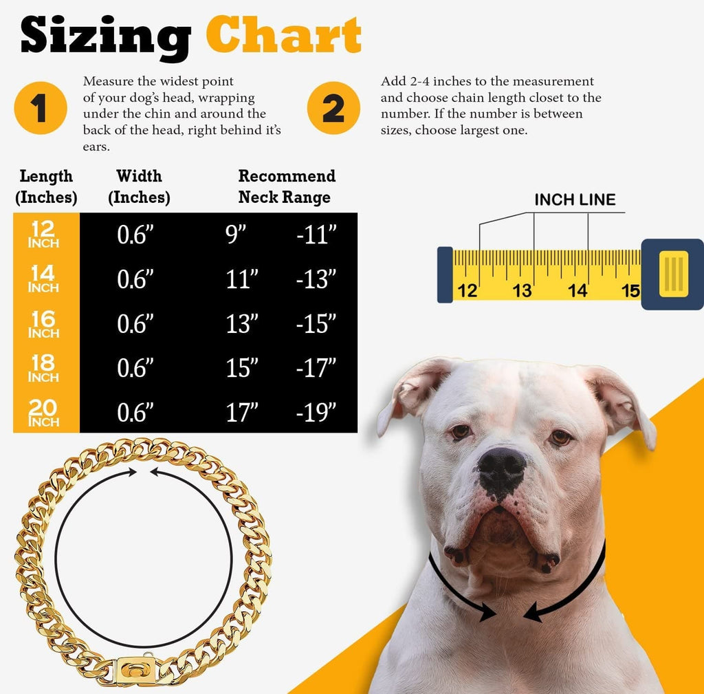 Heavy-duty gold Cuban dog collar – view 6