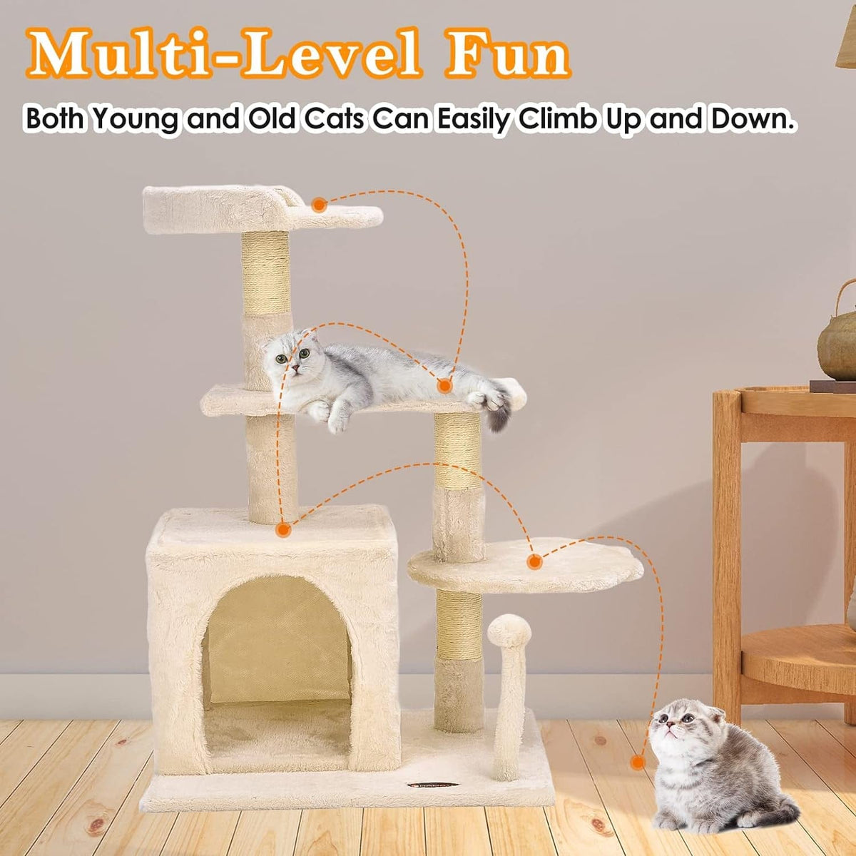 Compact cat tree with condo – view 4