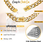 Heavy-duty gold Cuban dog collar – view 3