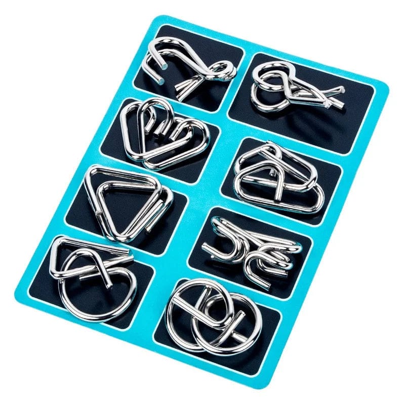 Metal wire brain teaser puzzles – view 1