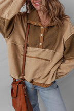 Color block sherpa half-button sweatshirt – view 5