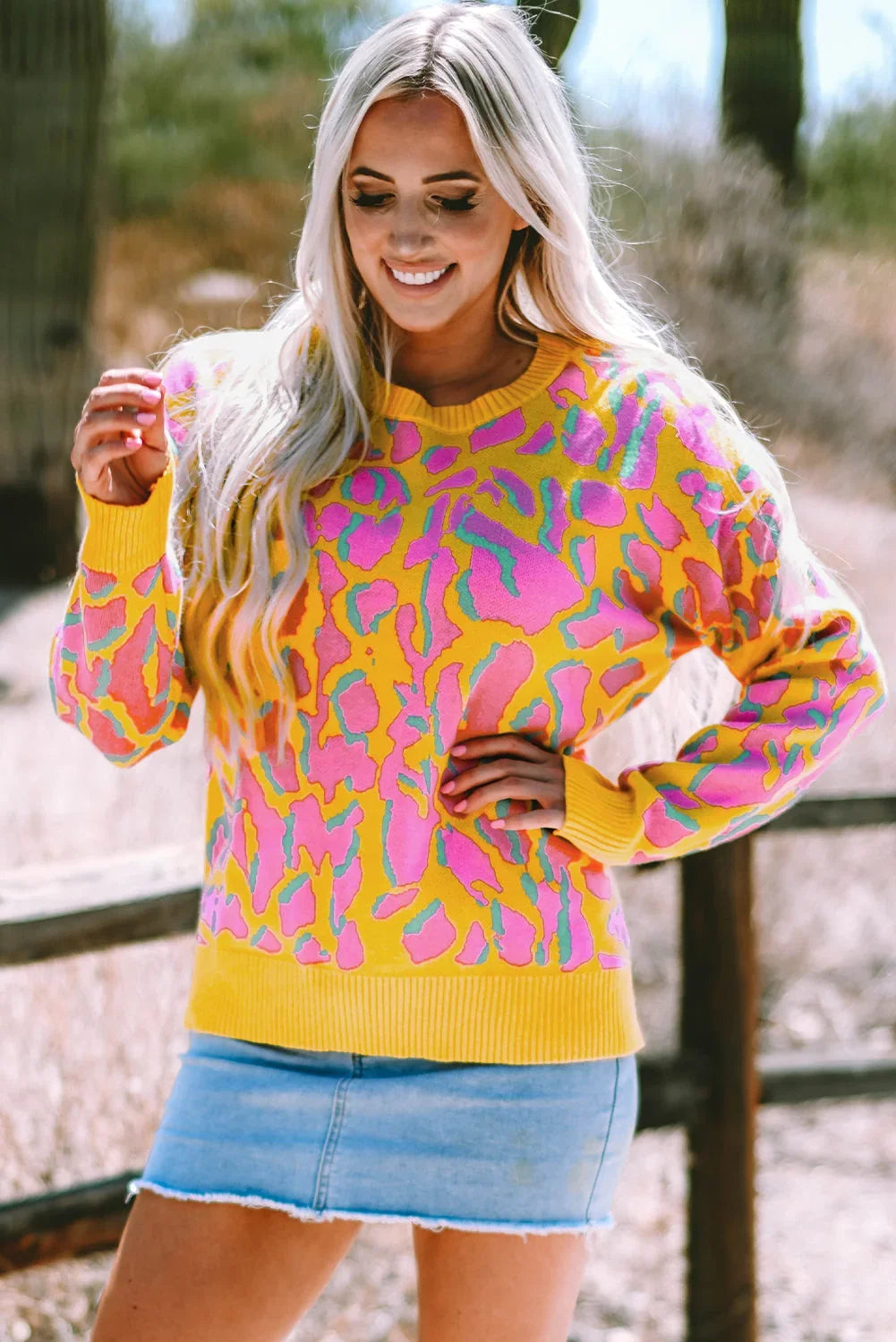 Abstract print oversized sweater – view 2
