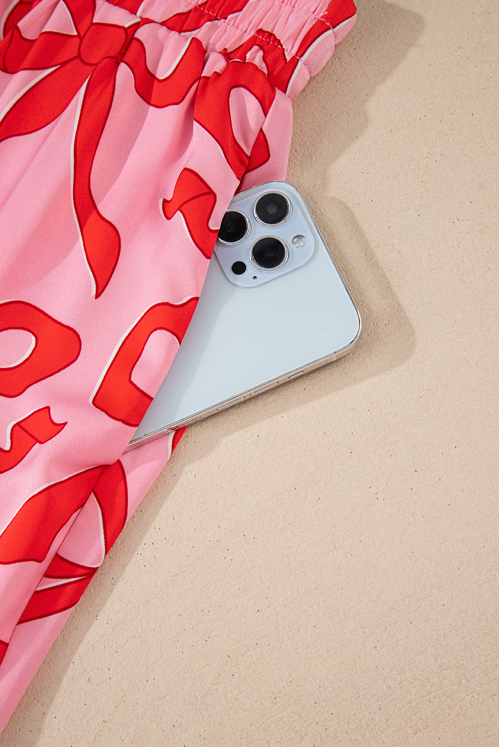 Bow print button-up pajama set – view 10