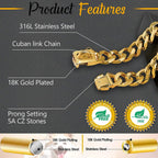 Heavy-duty gold Cuban dog collar – view 4