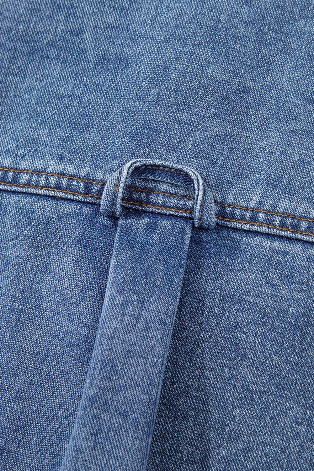 Acid Wash Button-Up Denim Vest with Elastic Hem