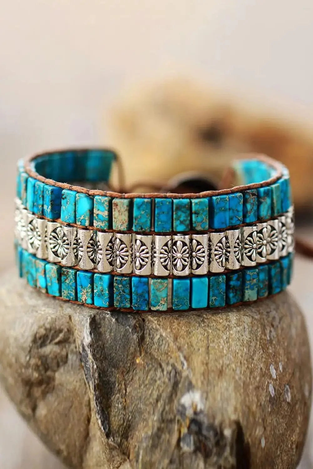 Triple-layer natural stone bracelet – view 5
