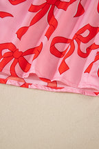 Bow print button-up pajama set – view 8