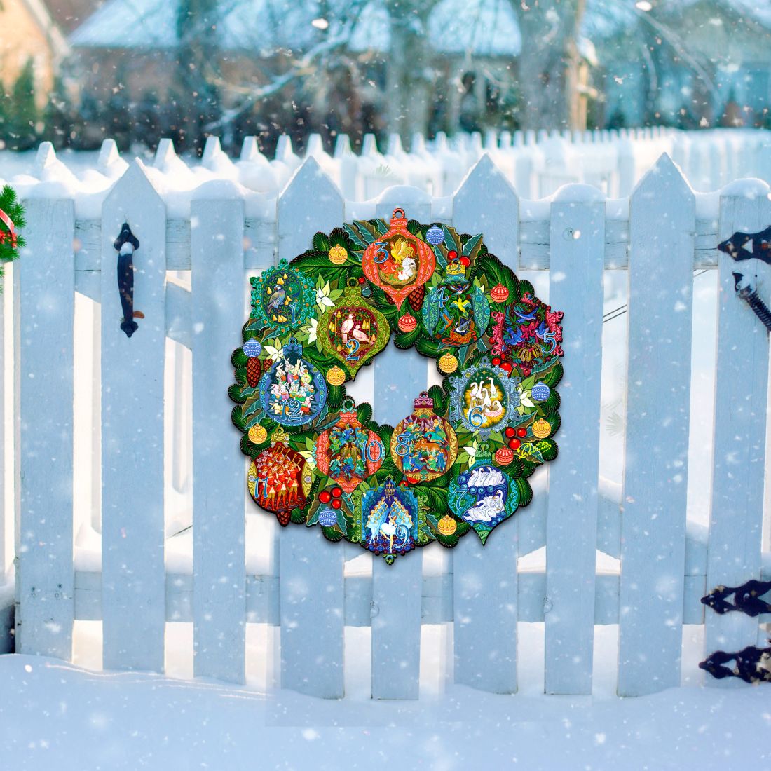 12 Days of Christmas wooden door hanger by G.DeBrekht, gallery image 4
