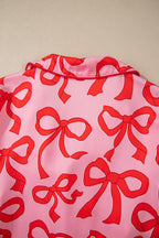 Bow print button-up pajama set – view 5