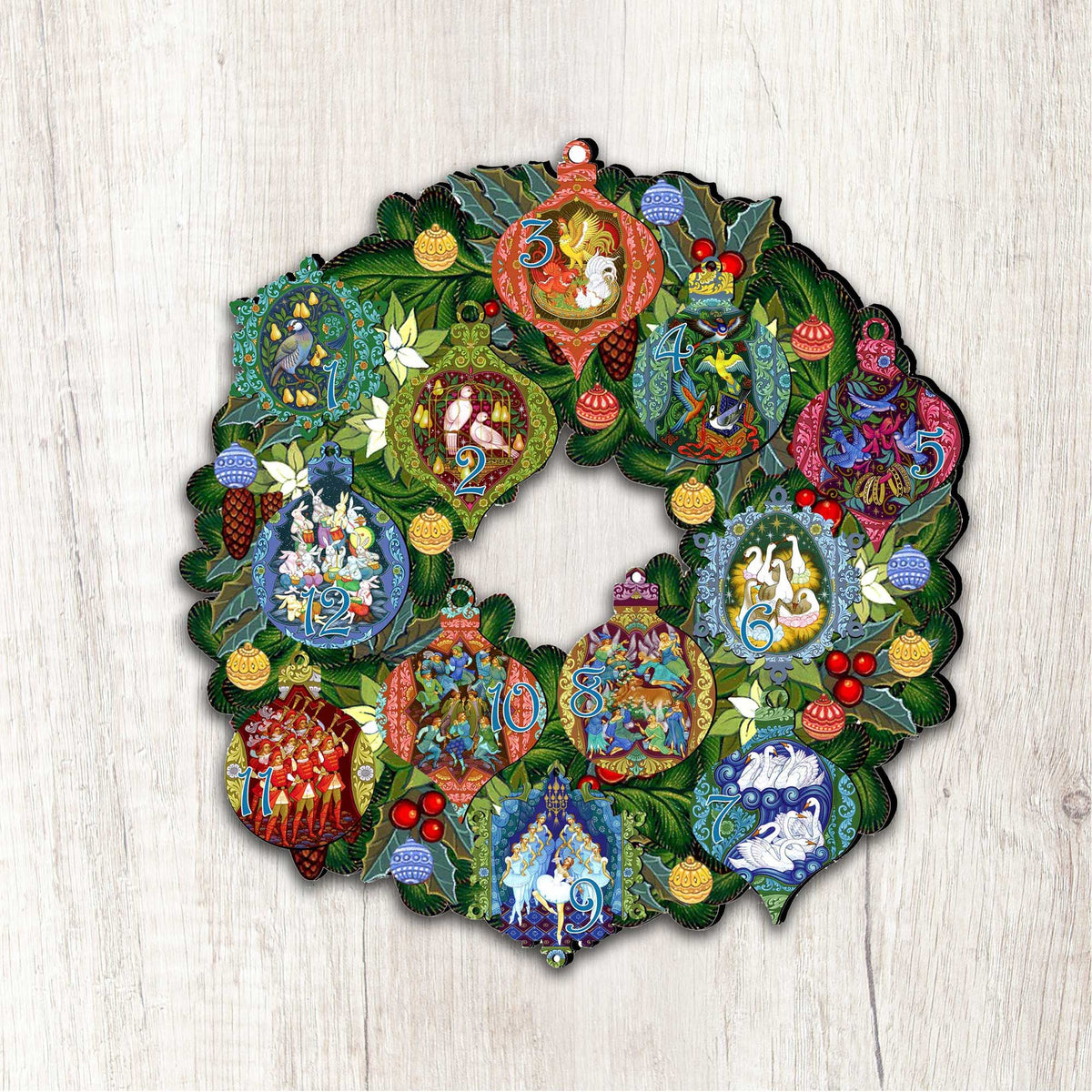 12 Days of Christmas wooden door hanger by G.DeBrekht, gallery image 9