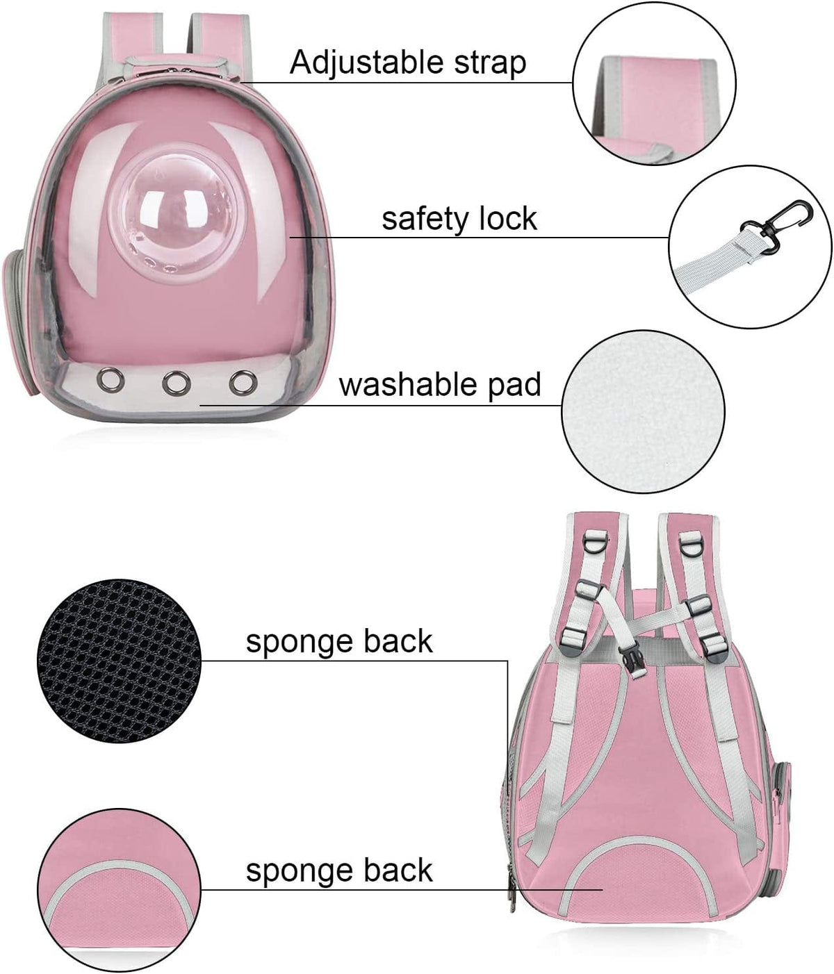 Bubble window pet backpack – view 3