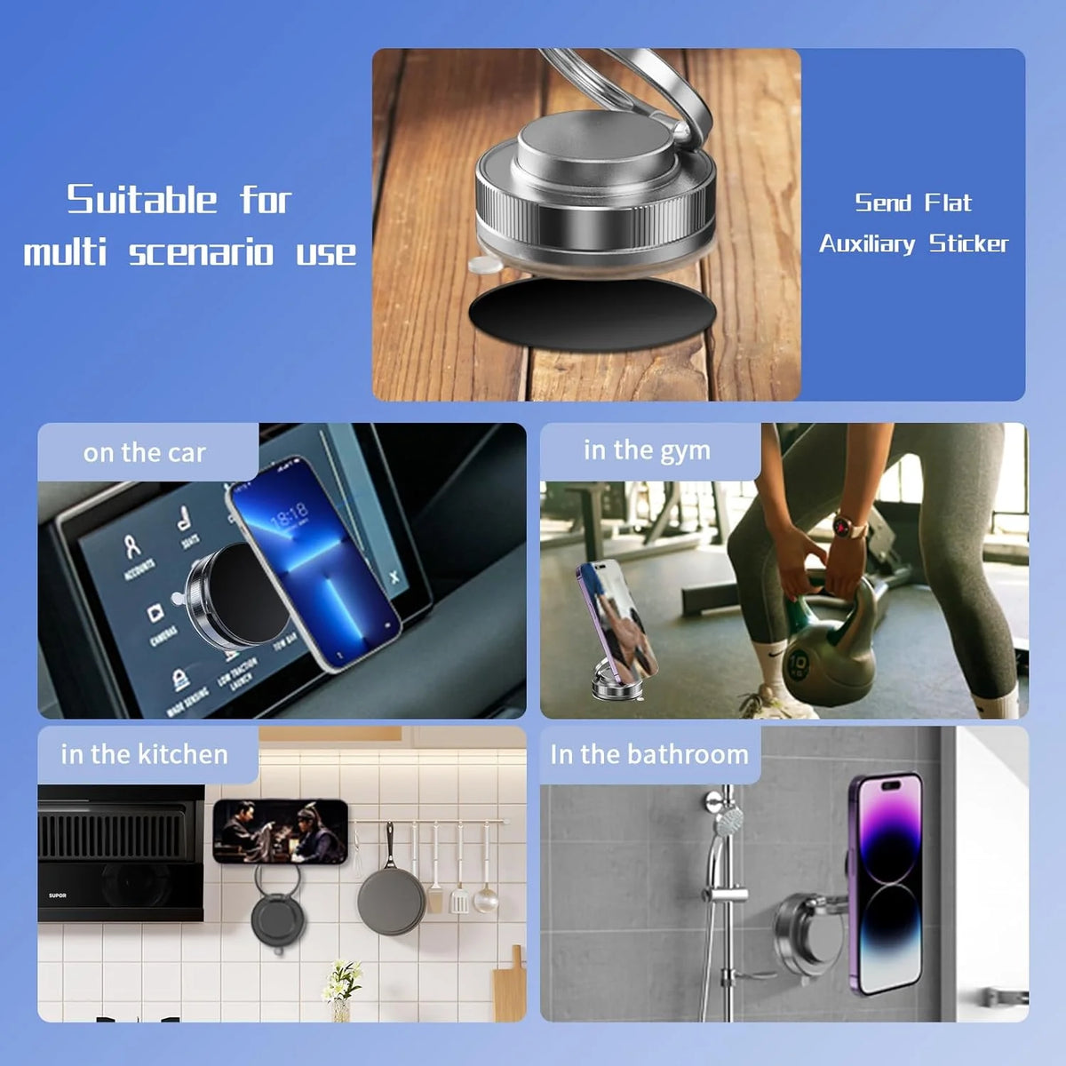 360°Rotation Vacuum Magnetic Phone Holder One-Handed Operation Foldable Adjustable Magnetic Phone Holder
