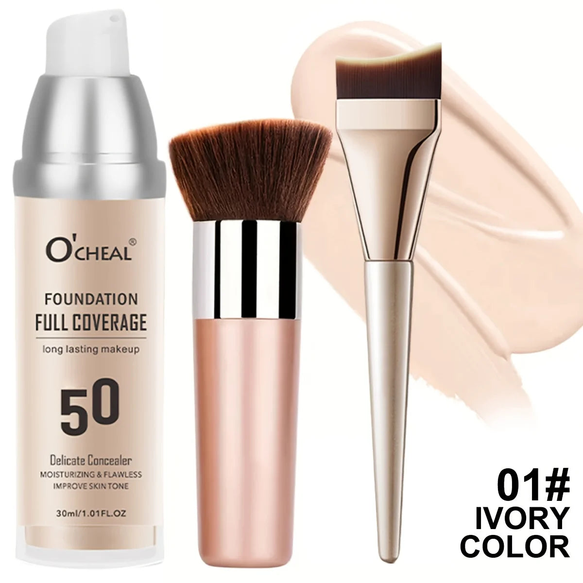 Mineral Powder Foundation Spray Gun Set, 4 Shades