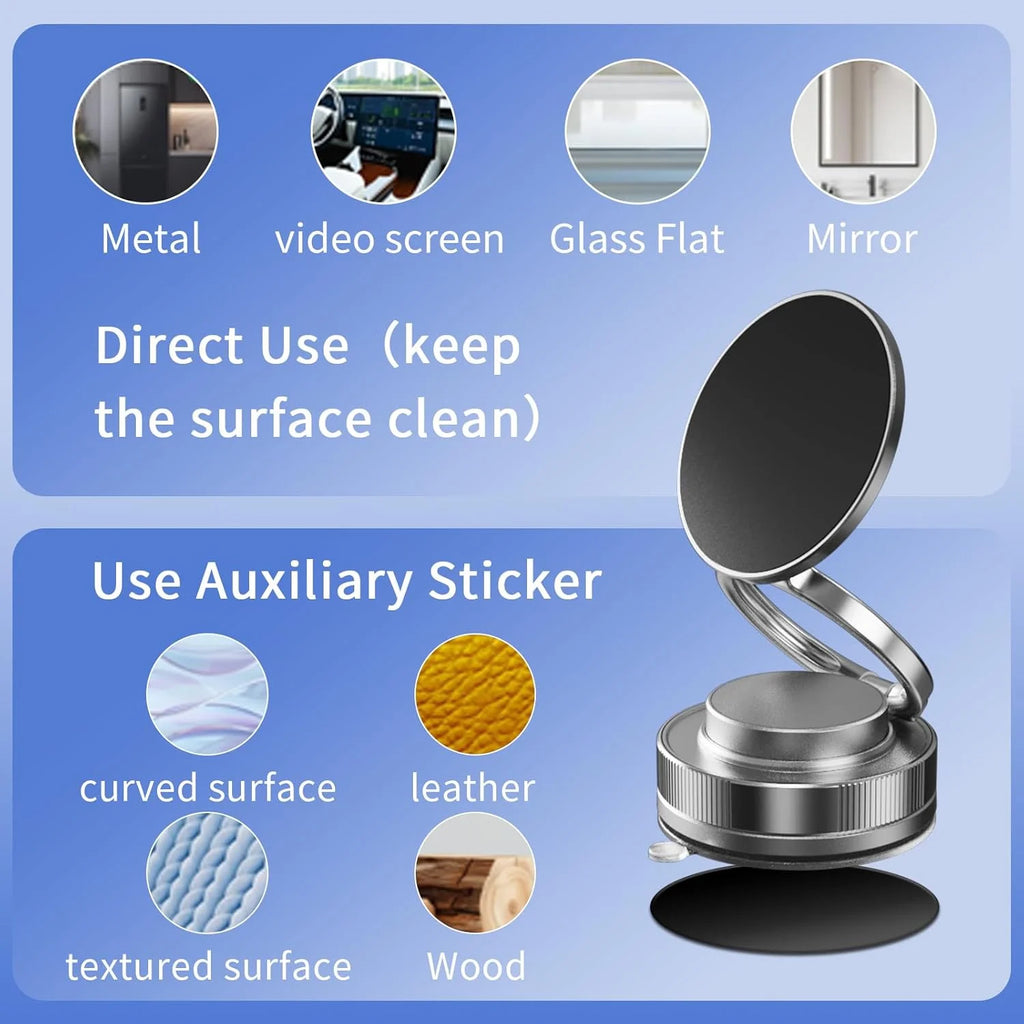 360°Rotation Vacuum Magnetic Phone Holder One-Handed Operation Foldable Adjustable Magnetic Phone Holder