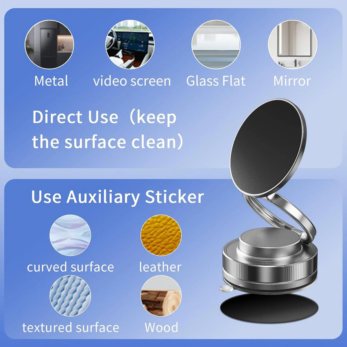 360°Rotation Vacuum Magnetic Phone Holder One-Handed Operation Foldable Adjustable Magnetic Phone Holder