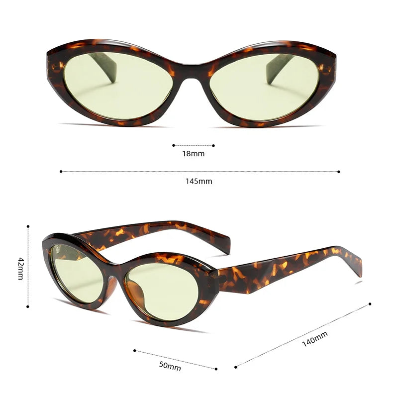 New Trend Sunglasses Fashion Retro Shades cat Eye Oval Pc Frames UV400 Protection Ready to Ship Custom Logo Wholesale for Woman