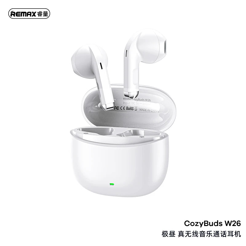 Remax True Wireless Earbuds for Music and Call Cozybuds W26 Bluetooth 5.4 Tws Gaming Auriculares Internos Earphones