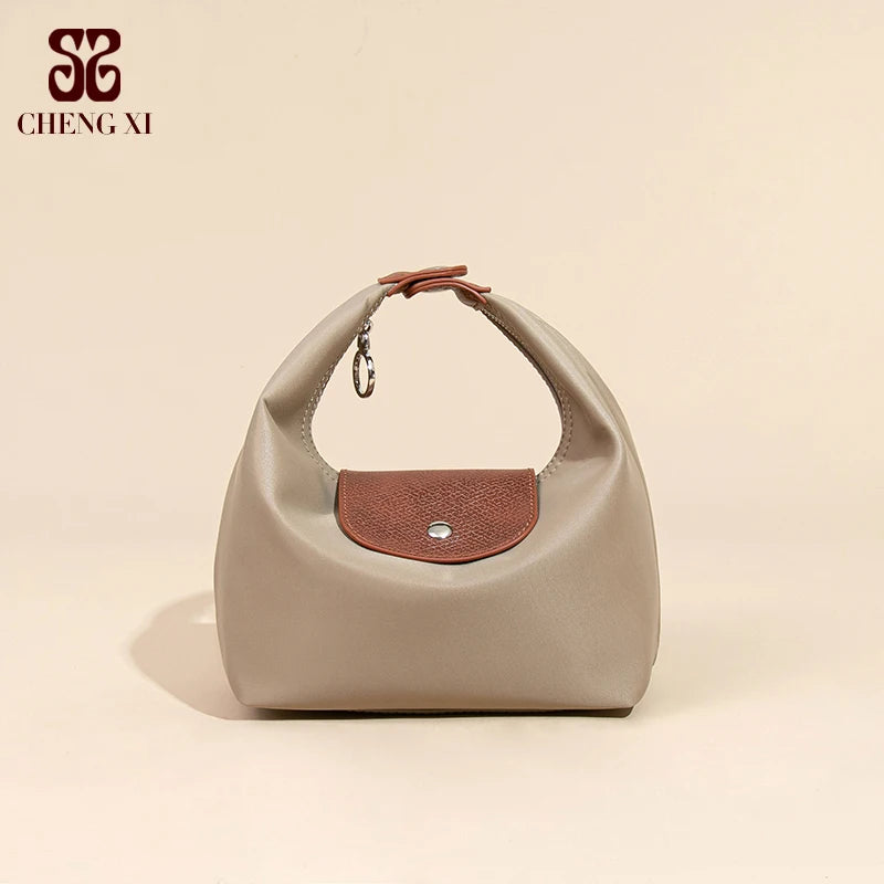 Versatile Lady Handbag Braided Bag 2025  Nylon Waterproof Tote Bag with Two Detachable Shoulder Straps Fashionable Dumpling Bag