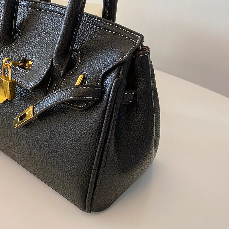 Light-luxury High-end Women's Casual Tote Bag 2026 New Fashion Lichee Pattern PU Material Removable Shoulder Strap Crossbody