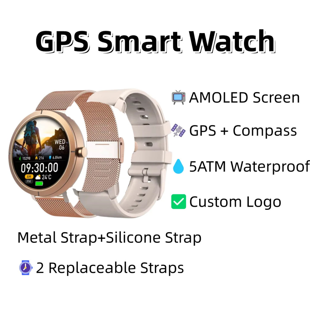 2026 DM76 Smart Watch Rugged AMOLED 5ATM Waterproof Outdoor Sport GPS BT Call Compass Custom, Direct From the Factory Sports