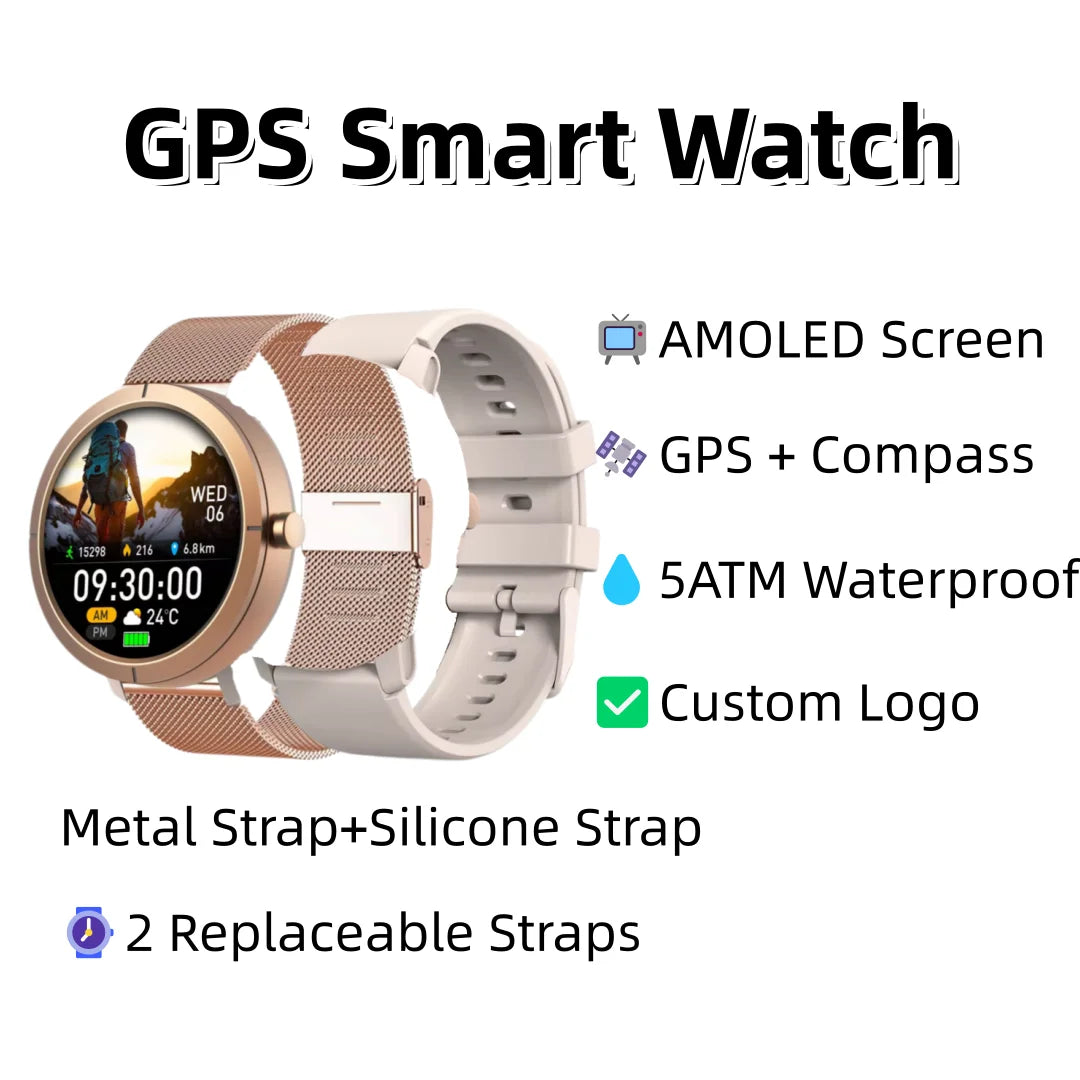2026 DM76 Smart Watch Rugged AMOLED 5ATM Waterproof Outdoor Sport GPS BT Call Compass Custom, Direct From the Factory Sports
