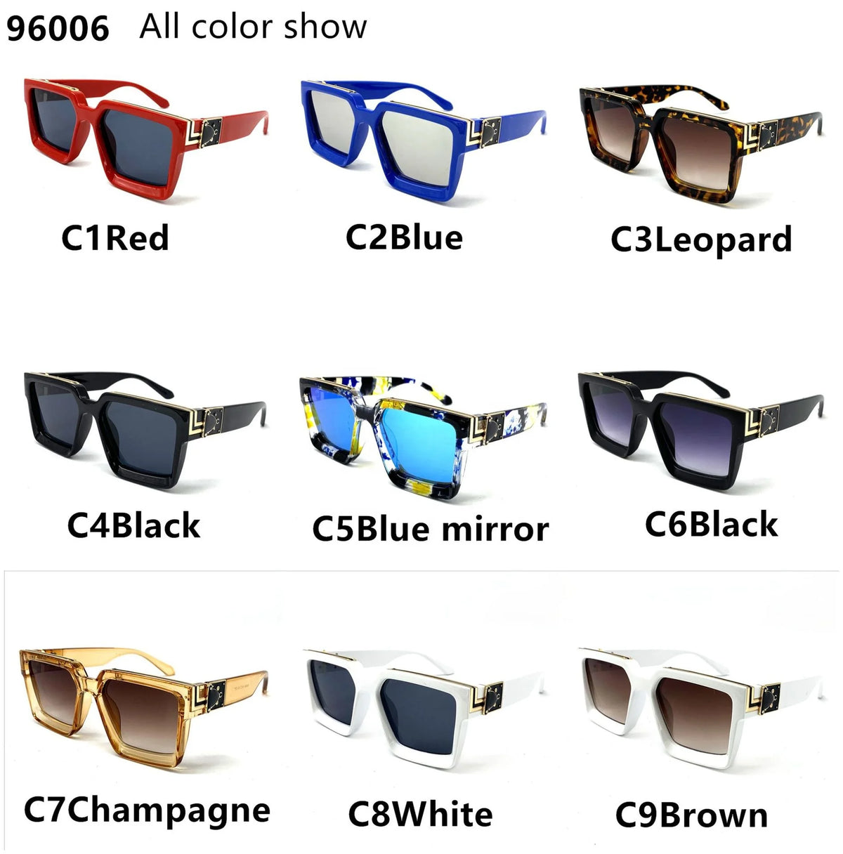 Sunbest Eyewear 96006 Fashion 2021 Oversized Men Women UV400 Black Brand Designer Shades Sunglasses