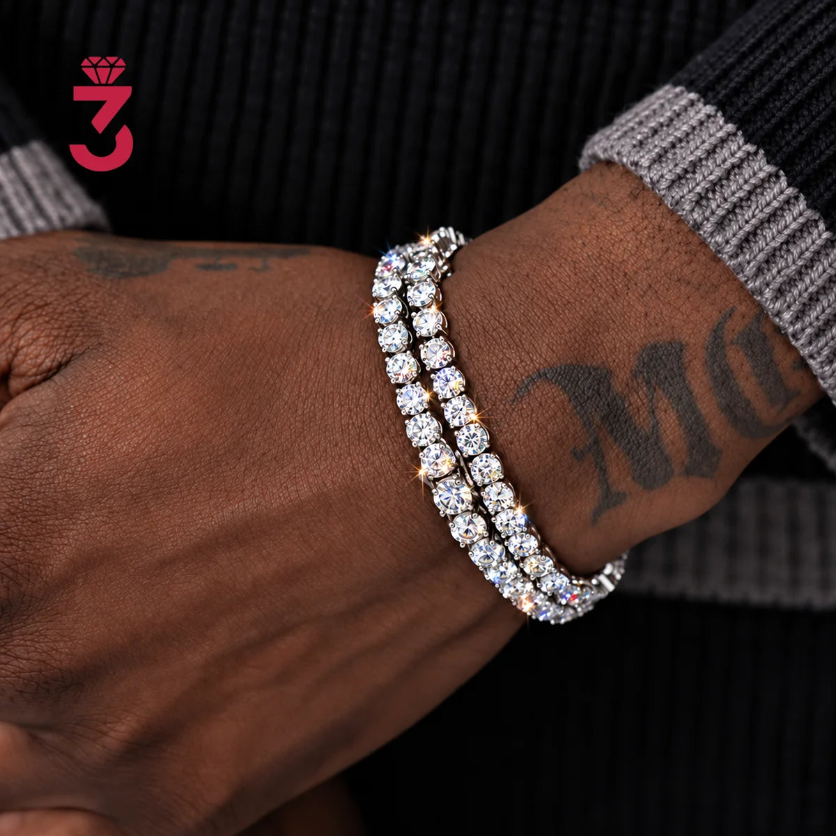 Moissanite tennis bracelet in 925 sterling silver, gallery image 6