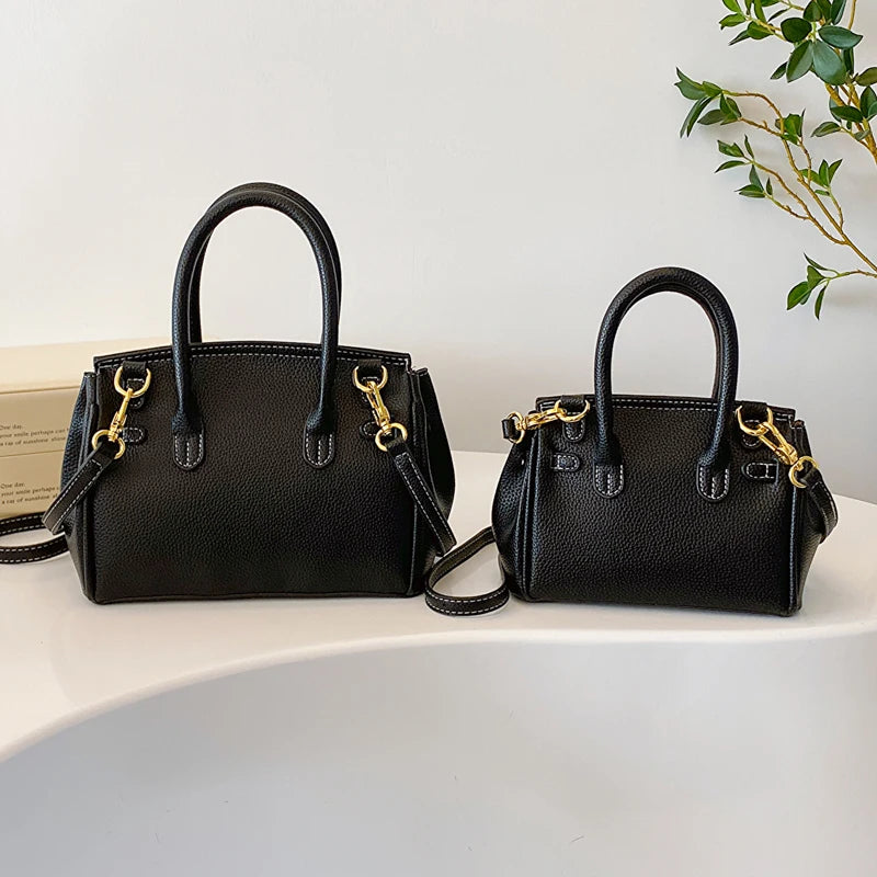 Light-luxury High-end Women's Casual Tote Bag 2026 New Fashion Lichee Pattern PU Material Removable Shoulder Strap Crossbody
