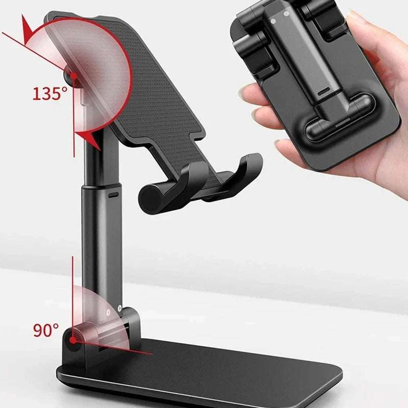 Small Gift Desk Foldable Plastic Mobile Phone Holder Stand Portable Hard Plastic Manufacture Cellphone Holder for Desk Desktop