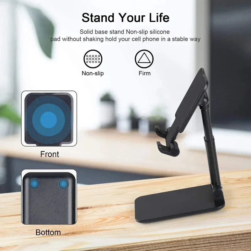 Small Gift Desk Foldable Plastic Mobile Phone Holder Stand Portable Hard Plastic Manufacture Cellphone Holder for Desk Desktop