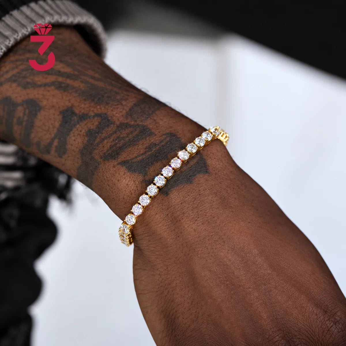 Moissanite tennis bracelet in 925 sterling silver, gallery image 5