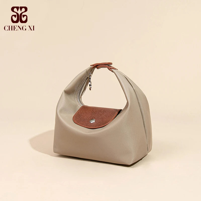 Versatile Lady Handbag Braided Bag 2025  Nylon Waterproof Tote Bag with Two Detachable Shoulder Straps Fashionable Dumpling Bag