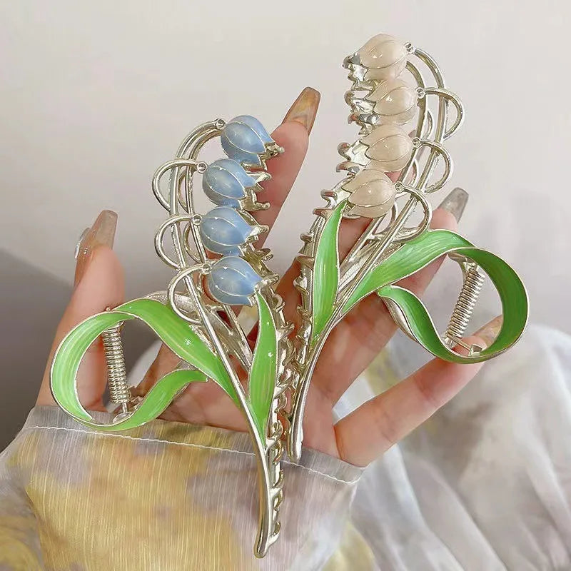 New Sweet Temperament Metal Hair Clips for Women Simplicity Shark Hair Clip Girl Hair Clips Flower