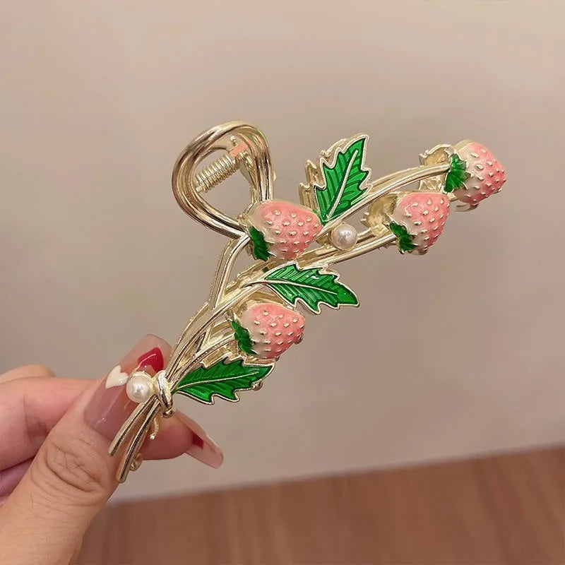 New Sweet Temperament Metal Hair Clips for Women Simplicity Shark Hair Clip Girl Hair Clips Flower