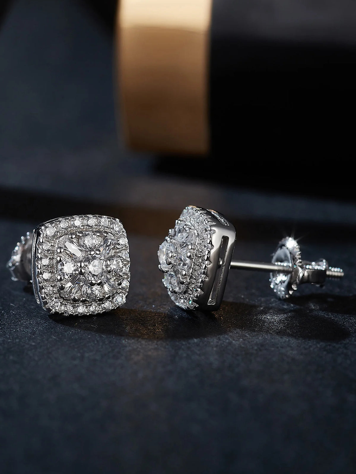 Guangzhou Luxury Lab Grown Diamond Ladies Earrings Rhodium S925 Sterling Silver VVS Moissanite Custom Women Stud Earrings