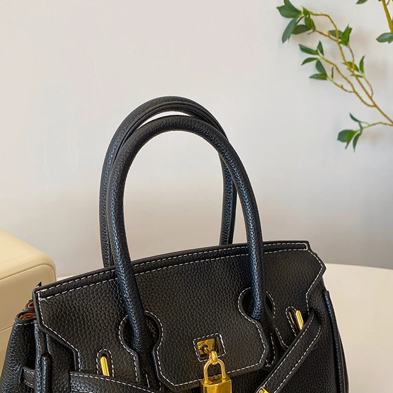 Light-luxury High-end Women's Casual Tote Bag 2026 New Fashion Lichee Pattern PU Material Removable Shoulder Strap Crossbody