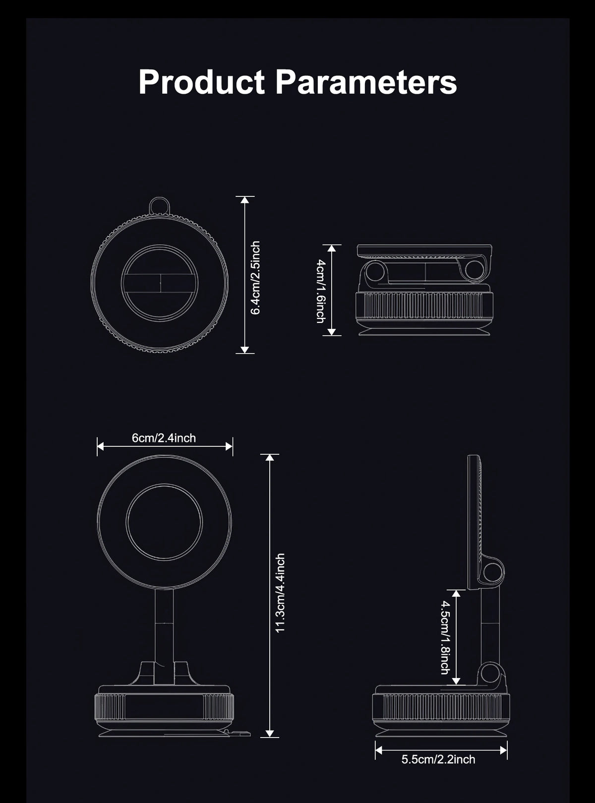 Original K007 Universal 360 Degree Car Mobile Phone Holder with Strong Magnets Magnetic Car Desk Stand Direct Factory Supply