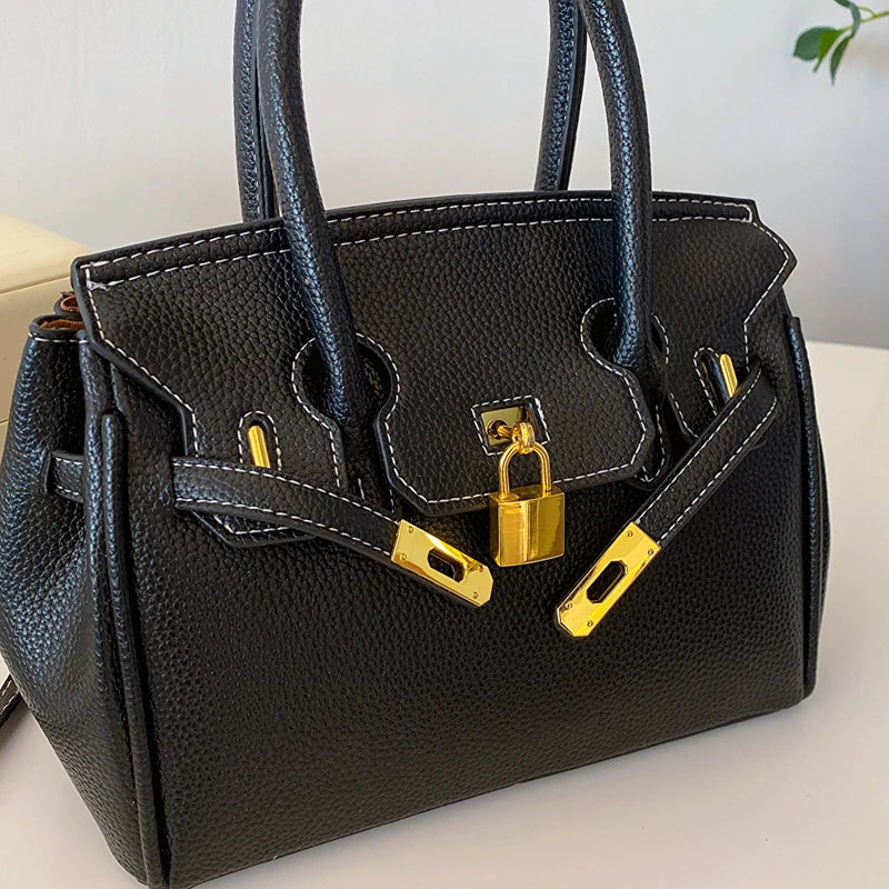 Light-luxury High-end Women's Casual Tote Bag 2026 New Fashion Lichee Pattern PU Material Removable Shoulder Strap Crossbody