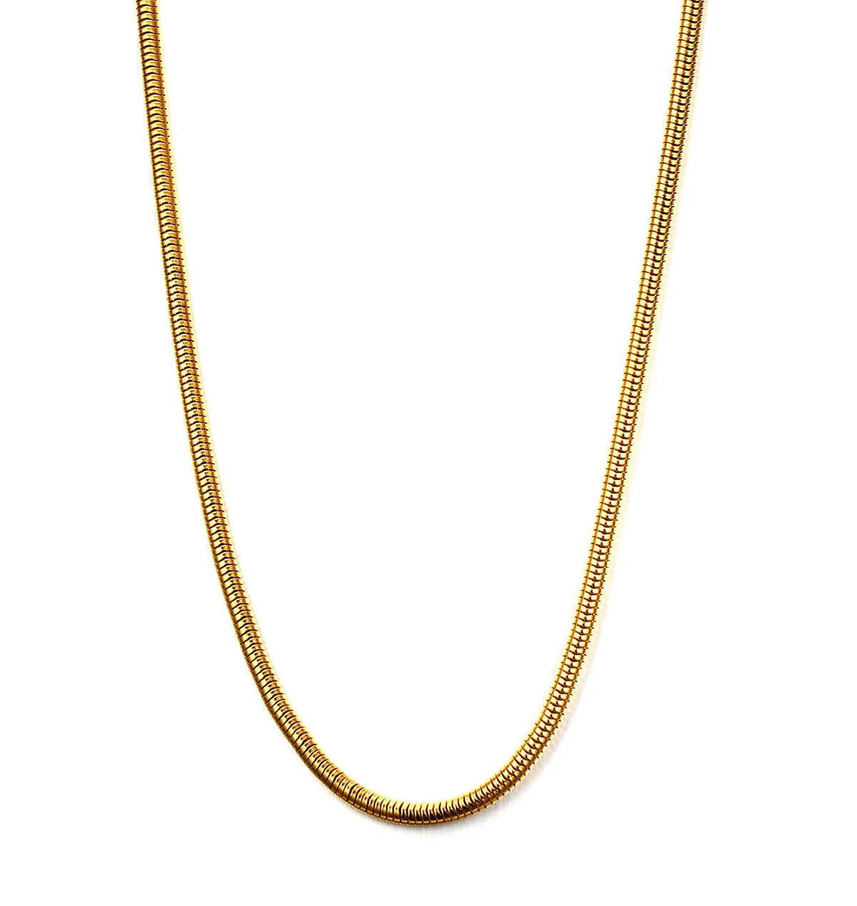 High End 18K PVD Gold Plated Herringbone Choker Necklace Snake  Stainless Steel Necklace