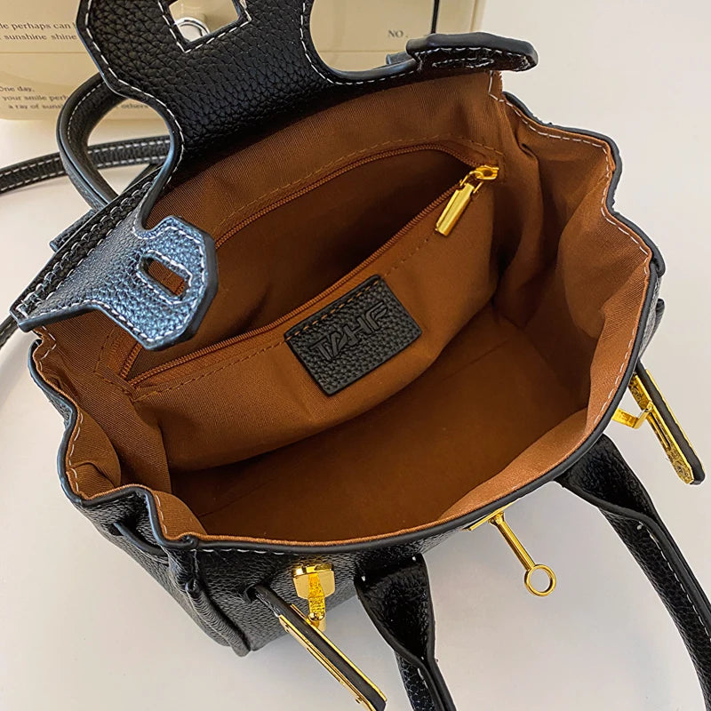 Light-luxury High-end Women's Casual Tote Bag 2026 New Fashion Lichee Pattern PU Material Removable Shoulder Strap Crossbody