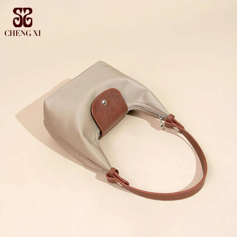 Versatile Lady Handbag Braided Bag 2025  Nylon Waterproof Tote Bag with Two Detachable Shoulder Straps Fashionable Dumpling Bag