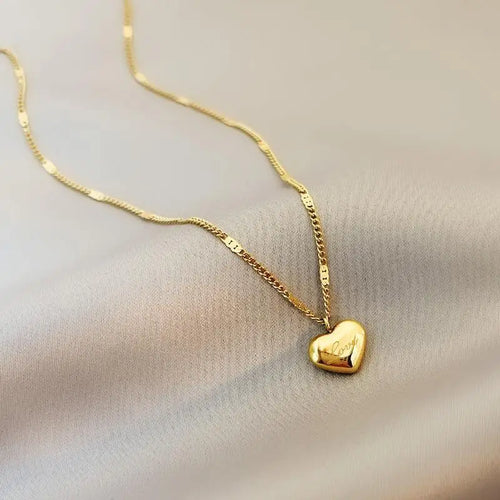 316L Stainless Steel Gold Color Love Heart Necklaces for Women Chokers 2023 Trend Fashion Festival Party Gift Jewelry