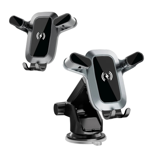 2 in 1 Car Phone Holder Mount Wireless Charger 15W Fast Charging Auto Clamping Car Wireless Charger Phone Holder
